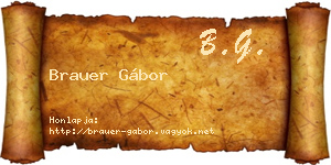 Brauer Gábor névjegykártya